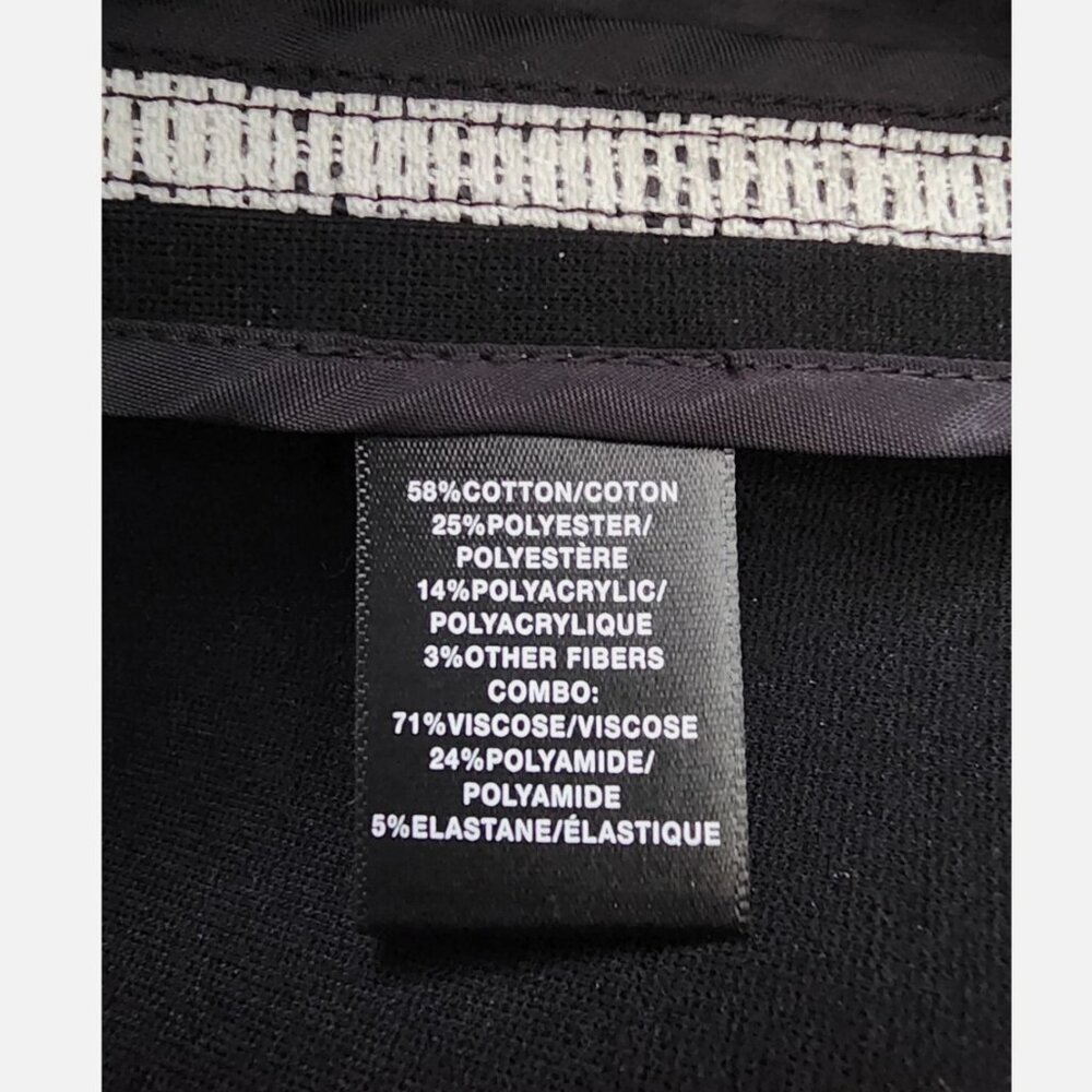 LAFAYETTE 148 New York Skirt Faux Leather Trim Black Slit Straight 14 - Picture 7 of 10